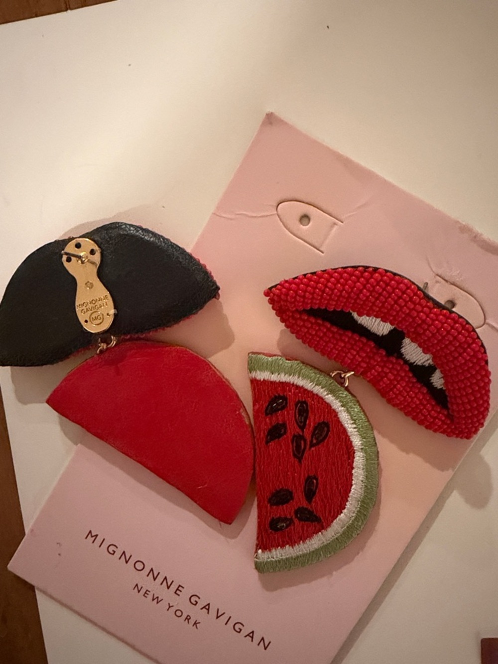 Mignonne Gavigan Red and Green Watermelon Earrings - Picture 5 of 9